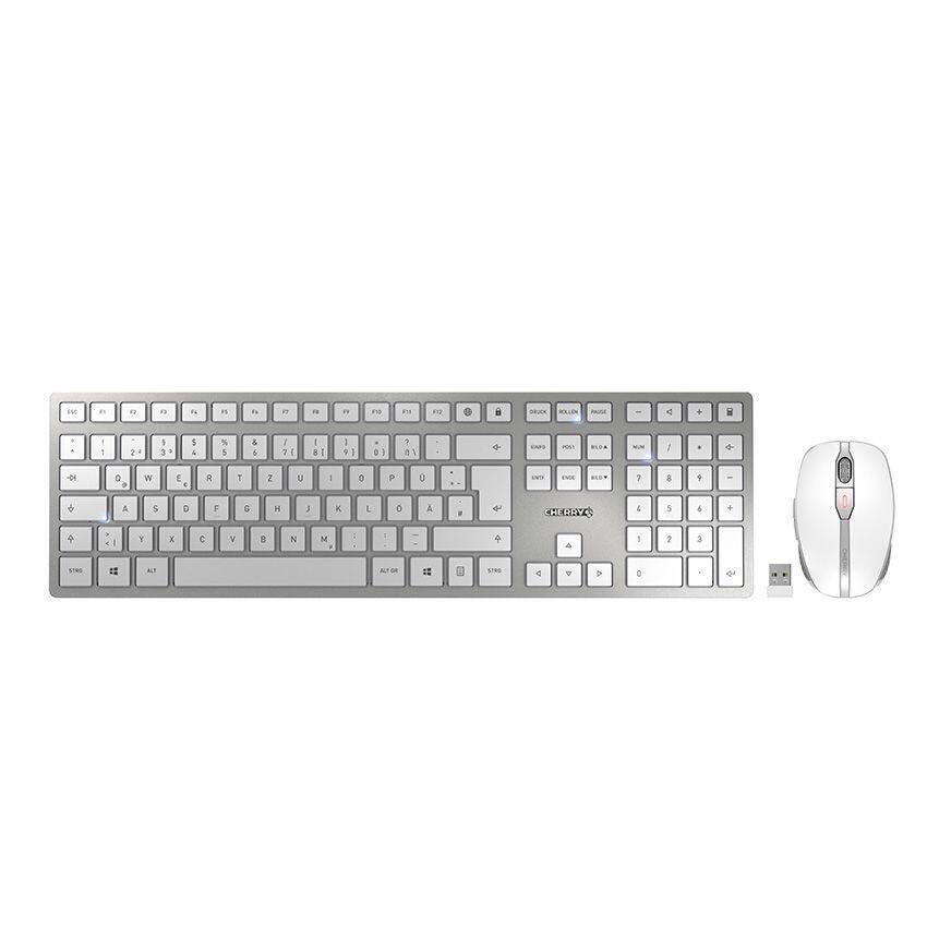 [JD-9100DE-1] CHERRY DW 9100 SLIM Keyboard Mouse Included RF Wireless + Bluetooth QWERTZ German Silver
